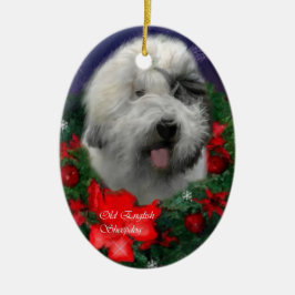 Ornamento de presentes de Natal para Sheepdog Ingl