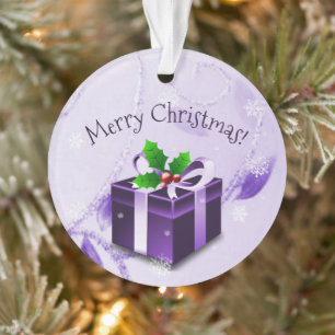 Ornamento de Presentes de Natal Roxo