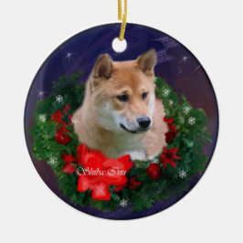 Ornamento de presentes de Natal Shiba Inu