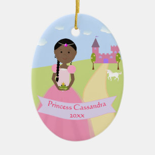 Ornamento de Princesa Personalizado com Dois Lados