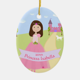 Ornamento de Princesa Personalizado com Dois Lados