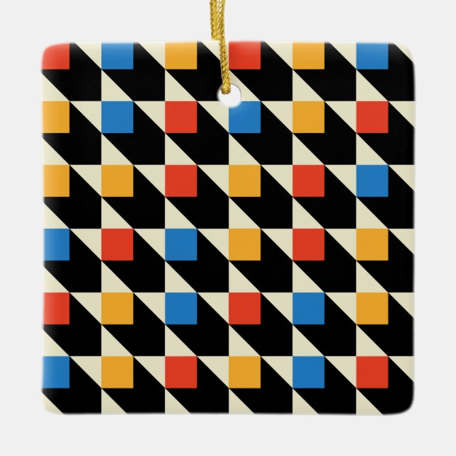 Ornamento de Quadrados Coloridos (Frente)