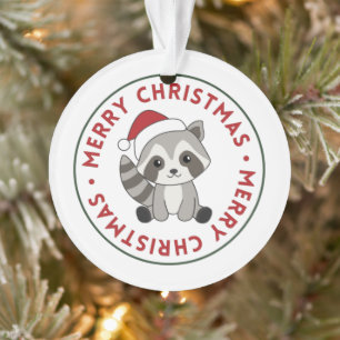 Ornamento de Raccoon Christmas Snow Winter Raccoon
