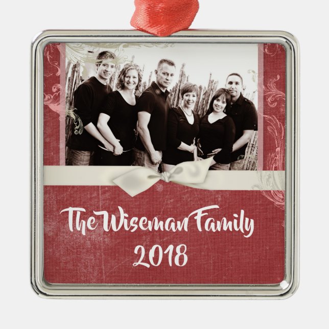 Ornamento de Re-FOTO Personalizado no Natal Dispos (Frente)