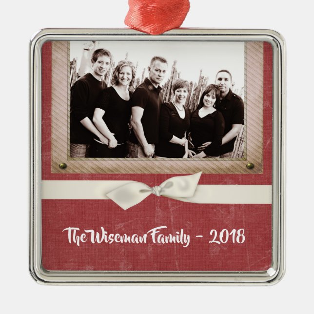 Ornamento de Re-FOTO Personalizado no Natal Dispos (Frente)