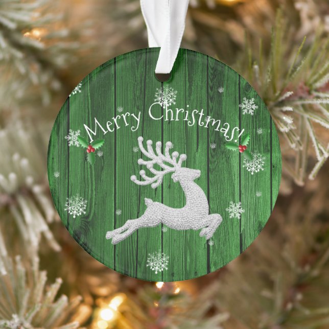 Ornamento de Reinadores de Natal Russos Verdes (Árvore)