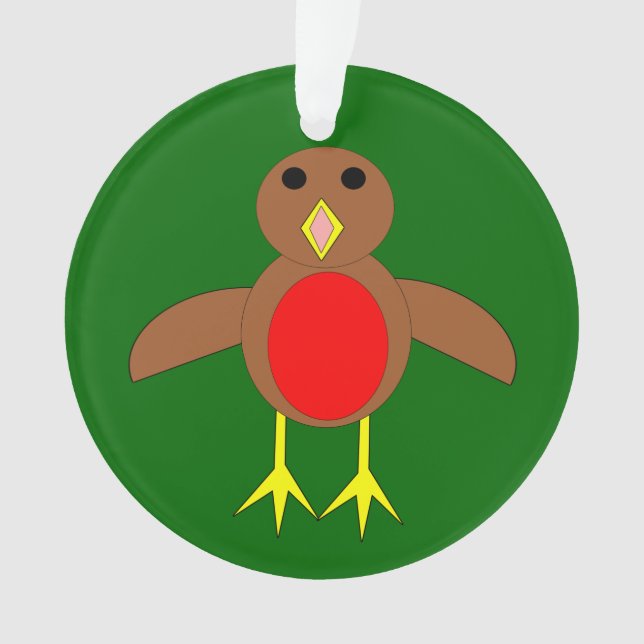 Ornamento de Robin acrílico de Natal (Frente)