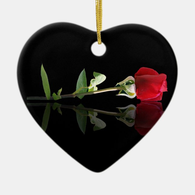 Ornamento de Rosa vermelha personalizável (Frente)