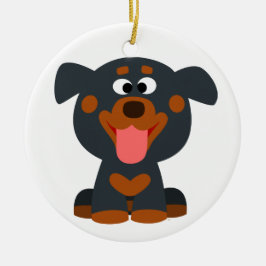 Ornamento de Rottweiler de Bebê de Cartoon Bonito