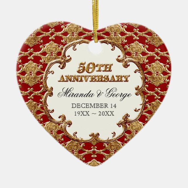 Ornamento de Rua ouro Francesa para 50º Aniversári (Frente)