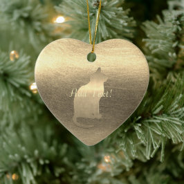 Ornamento de Texto para Adicionar Gato Dourado