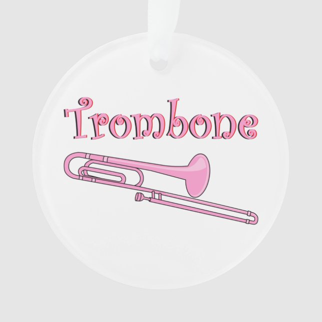 Ornamento de Trombone Rosa (Frente)