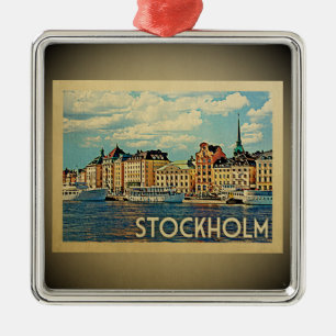 Ornamento de Viagens vintage de Suecia Estocolmo