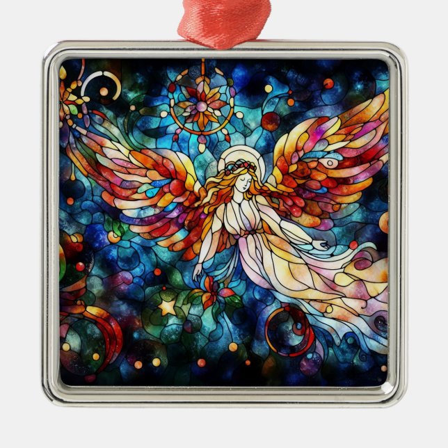 Ornamento de Vidro Contido Por Aquarela De Natal (Frente)