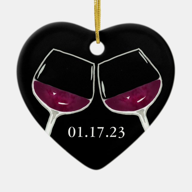 Ornamento de vinho tinto em torradas (Frente)