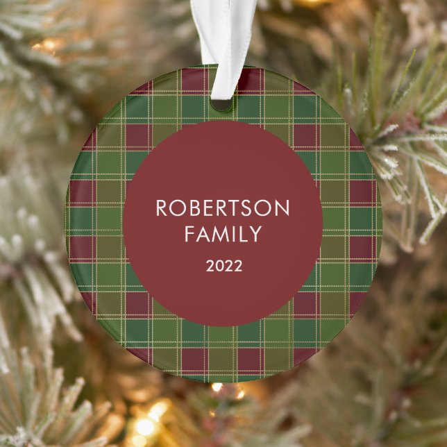 Ornamento de Xadrez de Nome da Família Personaliza (Árvore)