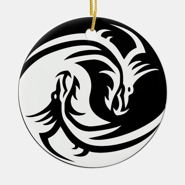 ornamento de yin yang dragons (Frente)