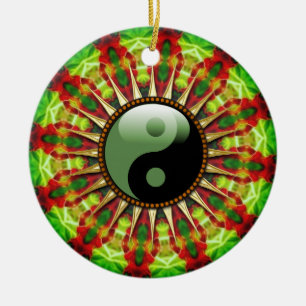 Ornamento de Yin Yang, mexicano, de cerâmica