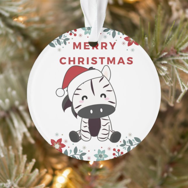 Ornamento de Zebra Natal Zebras Invernos (Árvore)