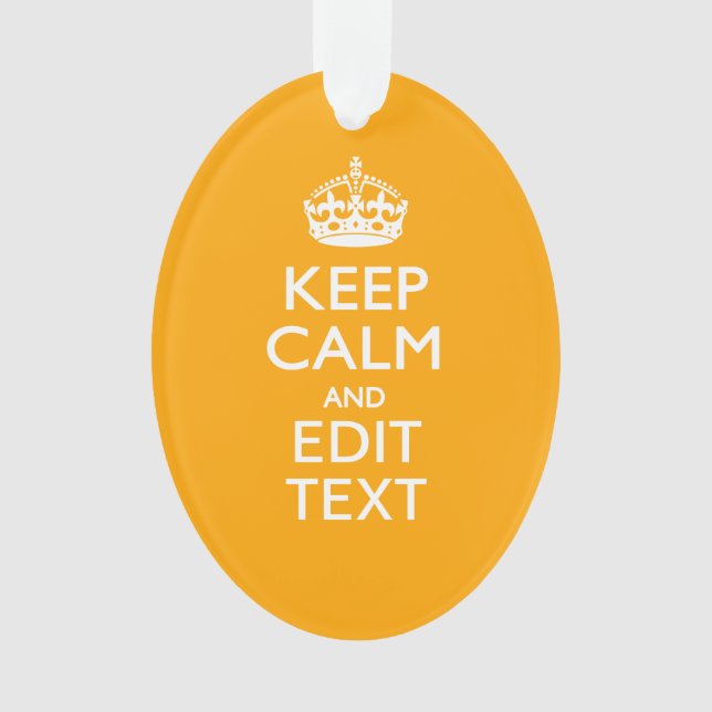 Ornamento Decoração Amarelo Do Tráfego Mantenha Calma E Seu  (Frente)