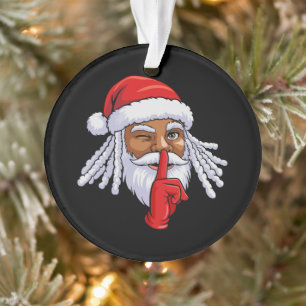 Ornamento Decoração de festa de Natal do Papai Noel afro-ame