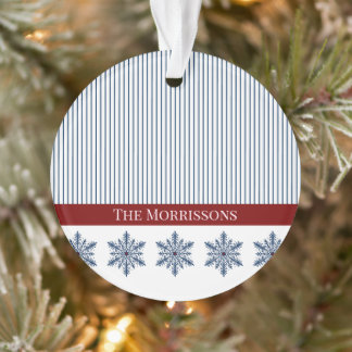 Ornamento Decoração do floco de neve de inverno com faixas e