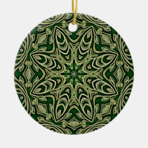 Ornamento Decorativo Dourado Verde