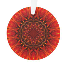 Deep Red Rudbeckia Floral Mandala