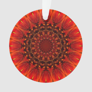 Ornamento Deep Red Rudbeckia Floral Mandala