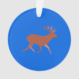 Ornamento Deer Caminhando Azul Festivo Fundo