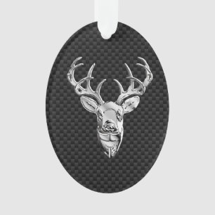Ornamento Deer on Carbon Fiber Style Impressão