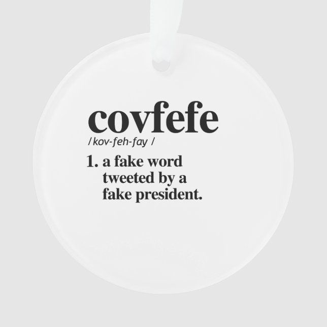 Ornamento Definição de Covfefe - uma palavra falsificada (Frente)