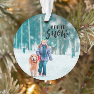 Ornamento Deixá-la Neve Foto de Natal Personalizada