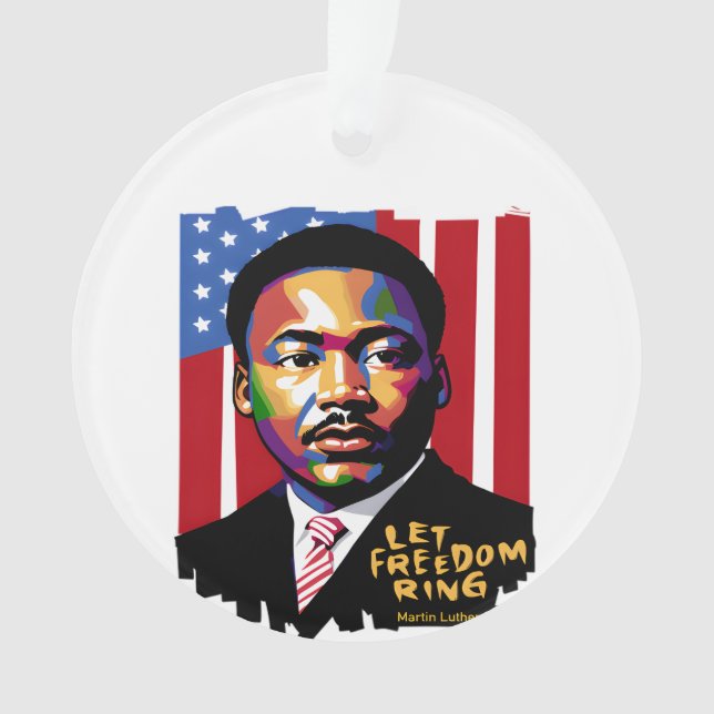 Ornamento Deixe a liberdade tocar, citação MLK, história neg (Frente)