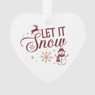Ornamento Deixe-o nevar Reindeer Snowman Natal