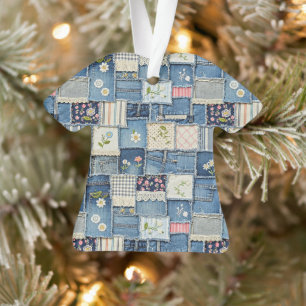 Ornamento Denim Remendado