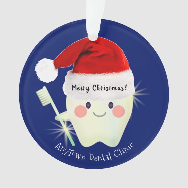 Ornamento Dente feliz no Natal   (Frente)