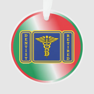 Ornamento Dentist Caduceus Shield Personalizado