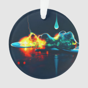 Ornamento Depressão Líquida Brilhante
