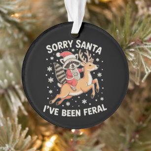 Ornamento Desculpe Papai Noel Eu Fui Um Guaxinim Selvagem Re