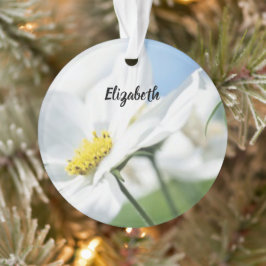 Ornamento Desejos com Margaridas Brancas Personalizados