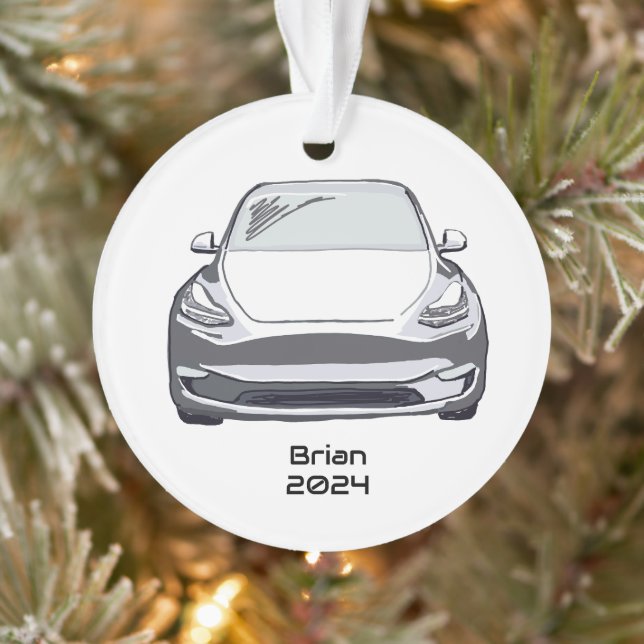 Ornamento Desenho branco do SUV veículo elétrico (Árvore)