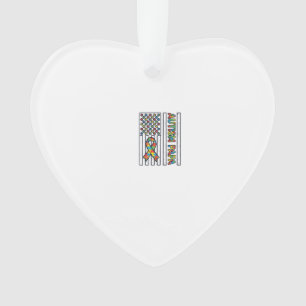 Ornamento Desenho de Camisa Autismo Papai Bandeira Fita Peça