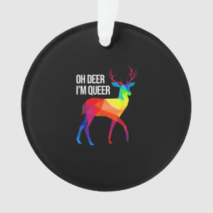 Ornamento Desenho de Celebração do Orgulho LGBT 'Oh Deer Que