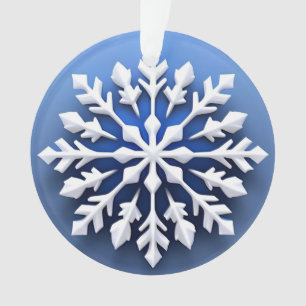 Ornamento Desenho Detalhado de Floco de Neve Branco