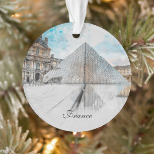 Ornamento Desenho em aquarela do Louvre Paris, França