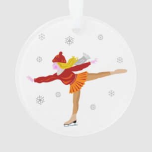 Ornamento Desenhos animados da menina do patinagem no gelo