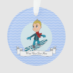 Ornamento Desenhos animados do menino da snowboarding