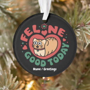 Ornamento Design Caprichoso de Gato Bom Hoje
