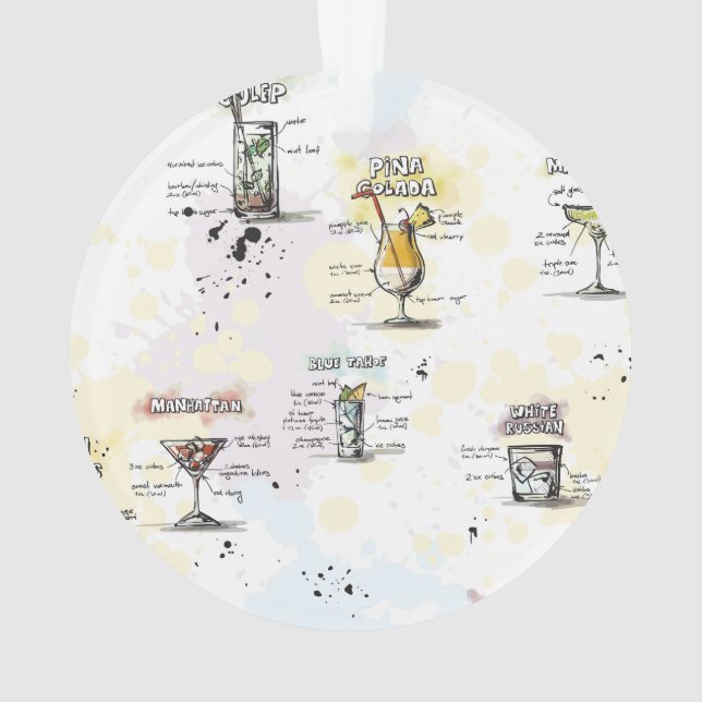 Ornamento Design da receita da bebida do cocktail (Verso)